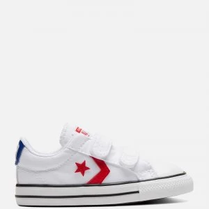 Image of Converse Toddlers Star Player Ox Velcro Trainers - White/University Red - UK 4 Baby
