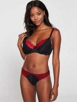 Image of Pour Moi Allure Underwired Bra - Black Red