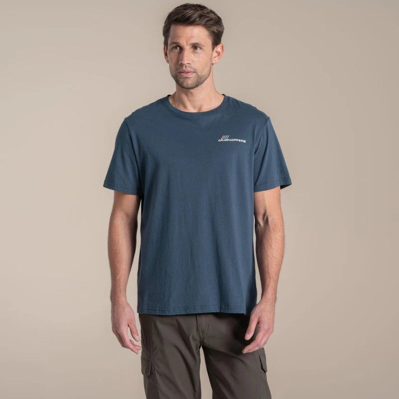 Image of Craghoppers Craghoppers Men Lucent Relaxed Fit Short Sleeved T-Shirt in Blue Size: Medium Blue M Male 5063260143783