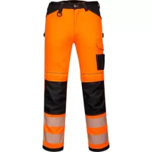 Image of Portwest PW34 Hi Vis Work Trousers Orange / Black 48" 31"