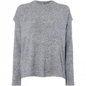 Image of Maison De Nimes Cut and Sew Rib Trim Blue Marl 8 - Blue Marl