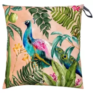 Image of Evans Lichfield Peacock Outdoor Floor Cushion Blush