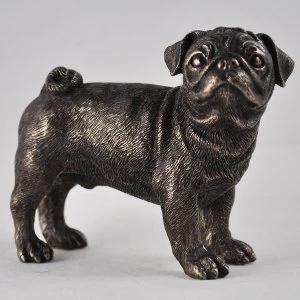 Image of Pug Standing Cold Cast Bronze Sculpture 8cm