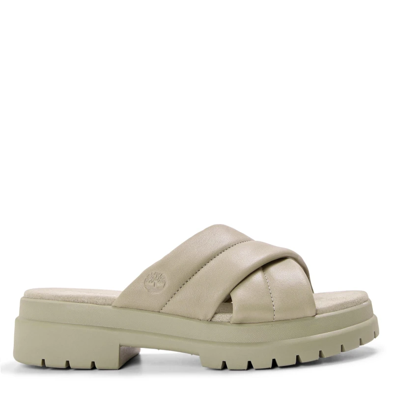 Image of Timberland Womens Slide Flat Sandals LTaupe Grain female 5.5 (38.5)