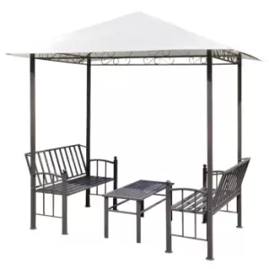 Image of Vidaxl Garden Pavilion With Table And Benches 2.5X1.5X2.4 M