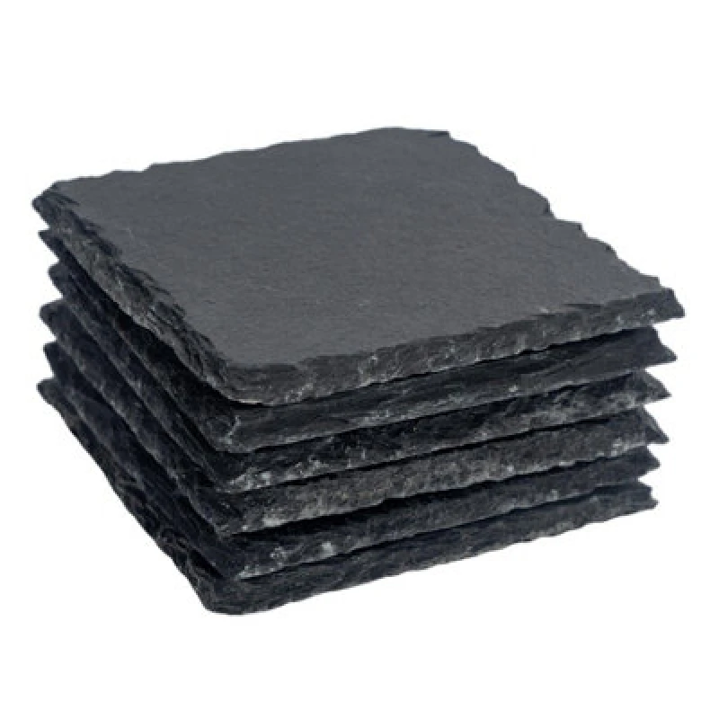 Image of Argon Tableware Square Slate Coasters - 10Cm - Pack Of 6