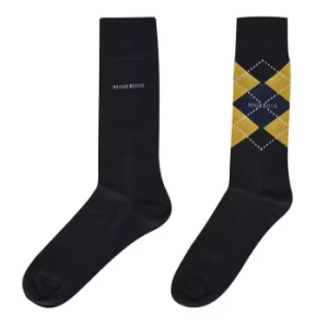 Image of Hugo Boss 2 Pack RS Argyle Socks Navy