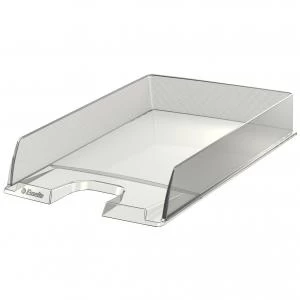 Image of Europost A4 Letter Tray, Glass Clear - Outer Carton of 10