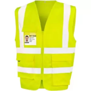 Image of WORK-GUARD by Result Unisex Adult Heavy Duty Security Vest (L) (Fluorescent Yellow) - Fluorescent Yellow