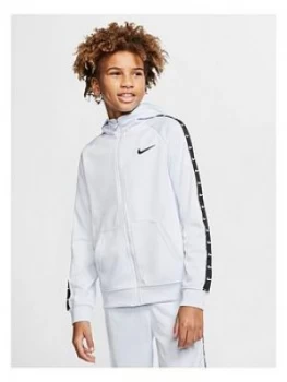 Image of Nike Sportswear Older Boys Swoosh Tape Hoodie - Grey