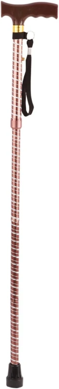 Image of Aidapt Extendable Plastic Handled Walking Stick with Engraved Pattern Brown Brown