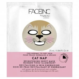 Image of FACEINC by nails inc. Cat Nap Brightening Sheet Mask - Revitalising and Skin Energising