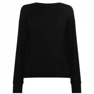 Image of DKNY Core Logo Long Sleeve Top - BLACK-001
