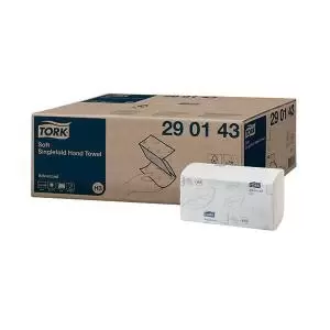 Image of Tork Hand Towel Singlefold 2-Ply White 250 Sheets Pack of 15 290143