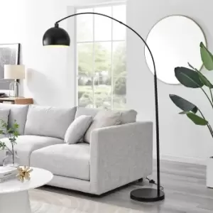 Image of Holden Energy Efficient Metal Floor Arc Standing Lamp Light With Marble Base (Including Bulb)