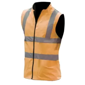 Image of Yoko Mens Workwear Hi-Vis Reversible Fleece Vest / Jacket (M) (Hi Vis Orange)
