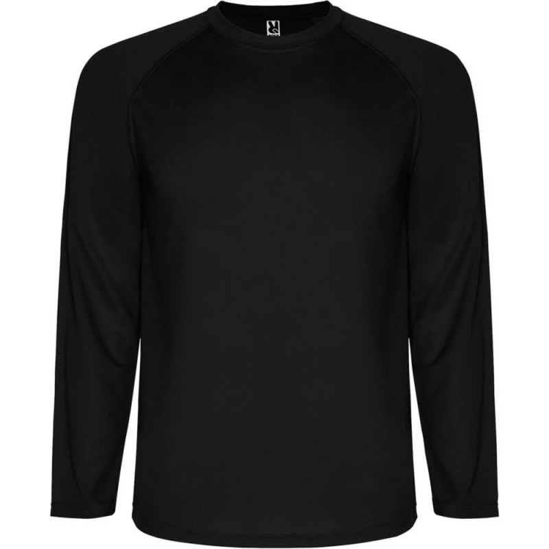 Image of ROLY Montecarlo Long-Sleeved Sports T-Shirt in Black Size: 4 Years Black Unisex 4 Years