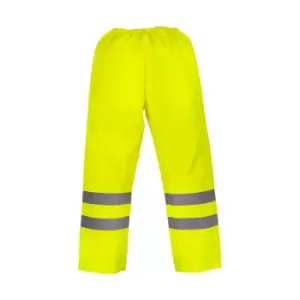 Image of Yoko Mens Hi-Vis Waterproof Contractor Over Trousers (M) (Hi-Vis Yellow)
