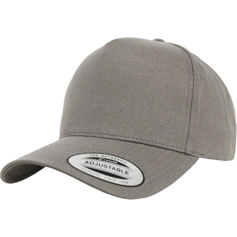 Image of Flexfit by Yupoong Mens 5 Panel Classic Snapback Cap One Size in Grey Grey Male One Size