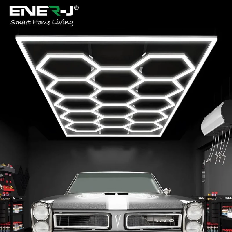 Image of ENER-J LED Hexagon Showroom Lighting Kit 14 Hexagons with Frame CCT in White White Unisex