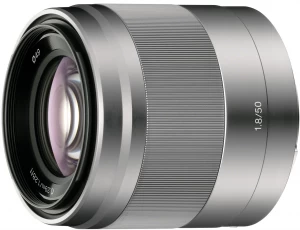 Image of Sony E 50mm f/1.8 OSS Lens Silver SEL50F18