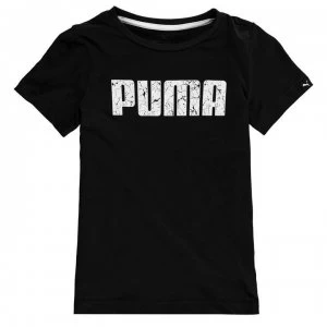 Image of Puma Logo T Shirt Infant Boys - Black/White