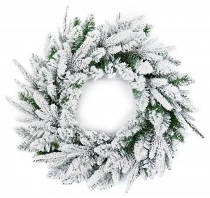 Image of Premier Decorations 50cm Snow Wreath PE PVC