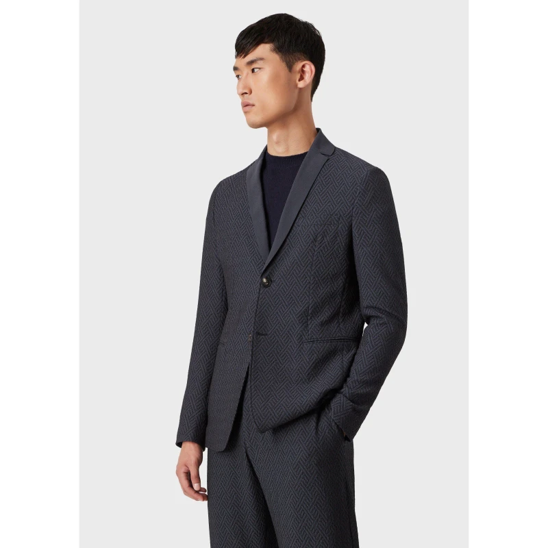 Image of Emporio Armani Emporio 1 Btn Blzr - Blue Blue XS