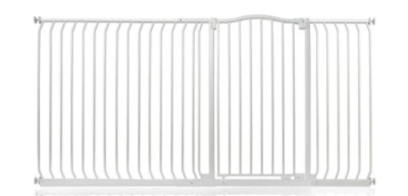 Image of Safetots Extra Tall Curved Top Safety Gate, 198Cm - 207Cm, Matt White, Extra Tall 100Cm In Height, Pressure Fit Stair Gate