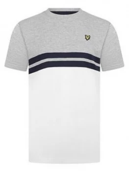 Image of Lyle & Scott Boys Short Sleeve Yoke Stripe T-Shirt - Grey