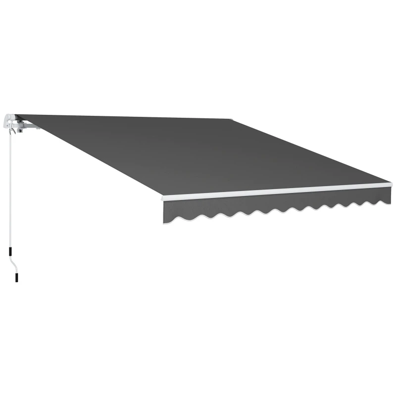 Image of Outsunny 2.95 x 2.5m Manual Awning Canopy Sun Shade Shelter Retractable Dark Grey