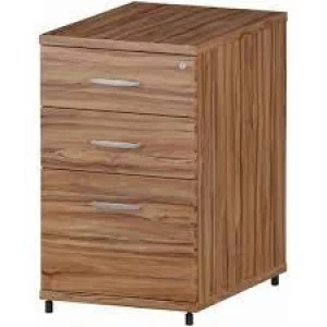 Image of Trexus Desk High 3 Drawer 600D Pedestal 425x600x730mm Walnut Ref
