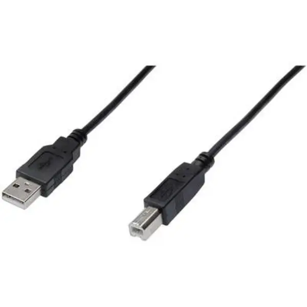 Image of Digitus USB cable USB 2.0 USB-A plug, USB-B plug 5m Black AK-300105-050-S AK-300105-050-S