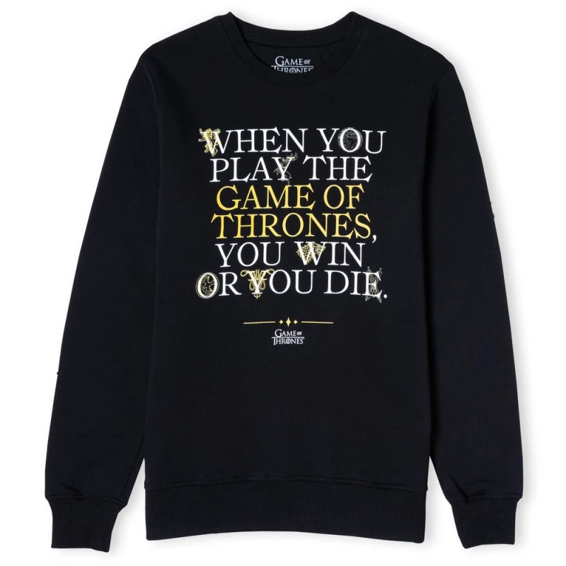 Image of Game of Thrones Win Or Die Unisex Sweatshirt - Black - M