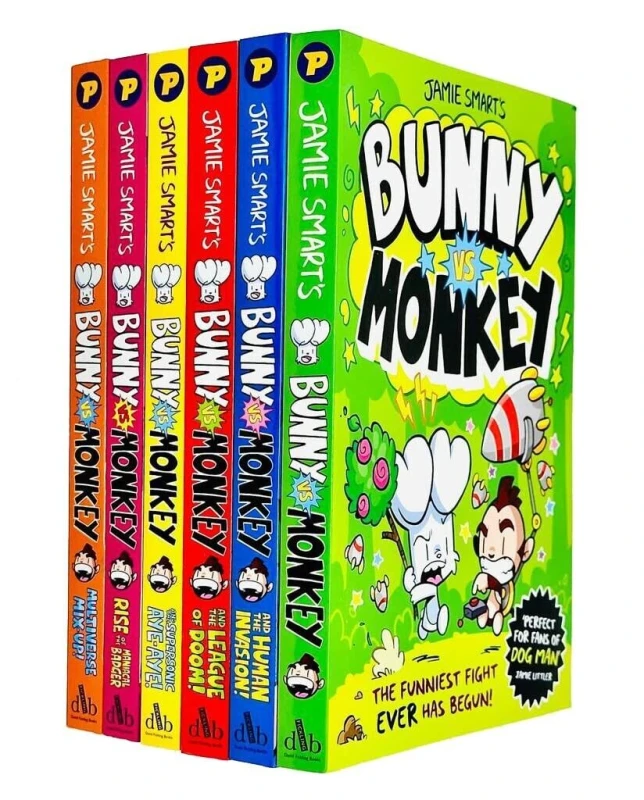 Image of Bunny Vs Monkey 6 Book Set By Jamie Smart Including The League Of Doom And The Human Invasion Jamie Smart Books