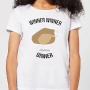Image of Winner Winner Christmas Dinner Womens Christmas T-Shirt - White - 3XL