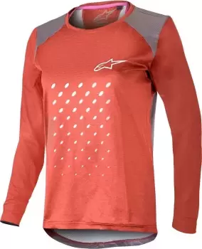 Image of Alpinestars Stella Alps 6.0 LS Ladies Bicycle Jersey, red, Size XS for Women, red, Size XS for Women