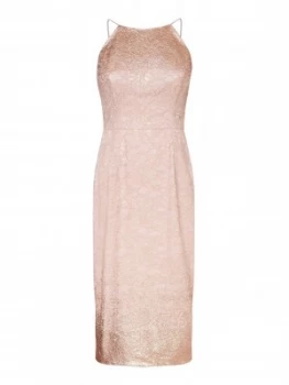 Image of Adrianna Papell Lace Cocktail Dress Rose Gold
