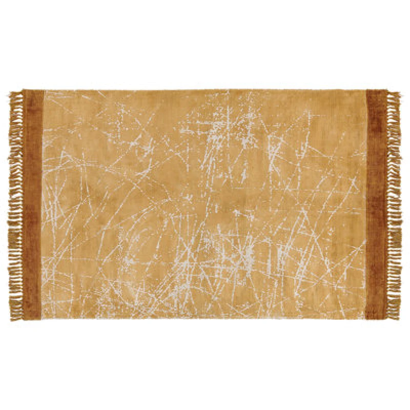 Image of Beliani Rug Hanli Orange 140 X 200 Cm Viscose