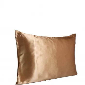 Image of Slip Silk Pillowcase - Queen (Various Colours) - Gold