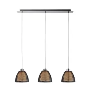 Image of Pico Bar Pendant Ceiling Light, Black, 3x E27