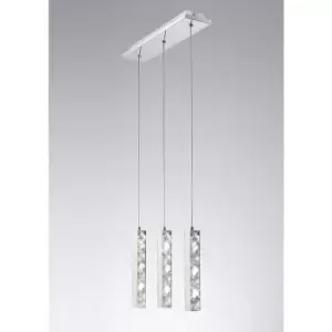 Image of Pendant light Galaxy 3 Drop LED 6000K 3 x 3W polished chrome / crystal