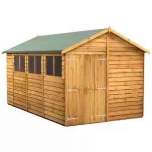 Image of Power Sheds 14 x 8ft Double Door Apex Overlap Dip Treated Shed