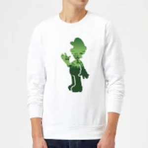 Image of Nintendo Super Mario Luigi Silhouette Sweatshirt - White - XL