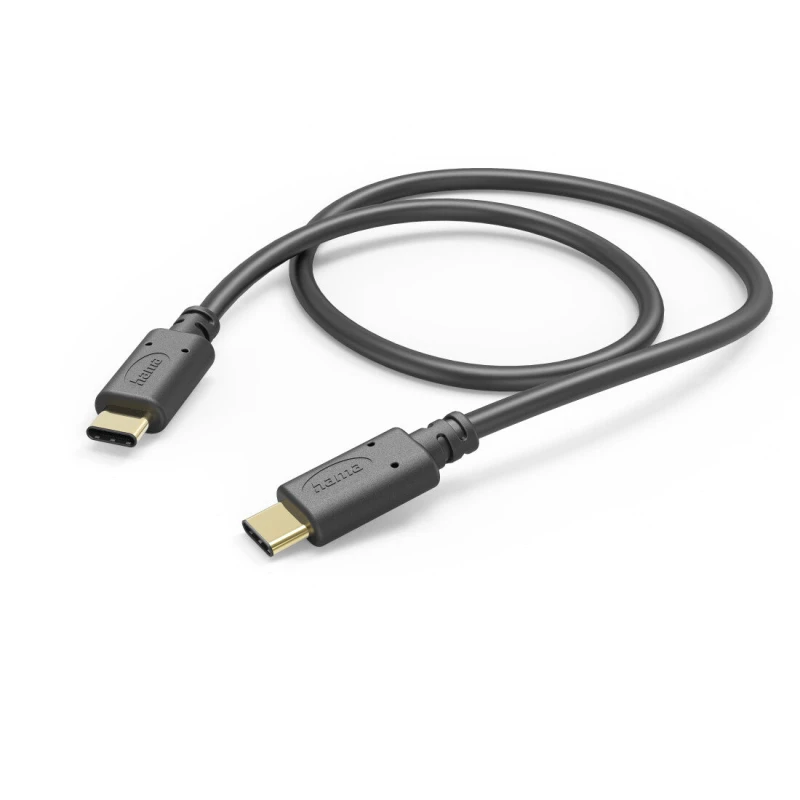 Image of Hama Hama USB charging cable USB 2.0 USB-C plug, USB-C plug 1m Black 00201589 00201589