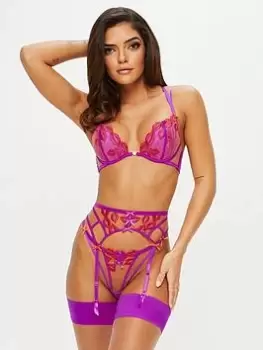 Image of Ann Summers Bras Kiss Me Quick Padded Plunge - Bright Purple, Bright Purple, Size 34Dd, Women