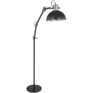 Image of Sienna Brooklyn Task Floor Lamp Black Matt, Steel Polished, Metal
