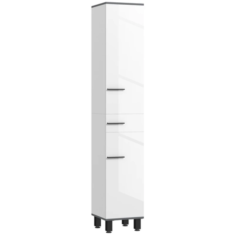 Image of HOMCOM HOMCOM Bathroom Cabinet with Adjustable Shelves, Double Doors and Drawer in White White One Size Unisex 5063603938342
