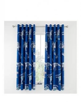 Image of Catherine Lansfield Dinobot Curtains, Blue