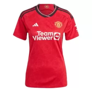 Image of adidas Manchester United Home Shirt 2023 2024 Womens - Red